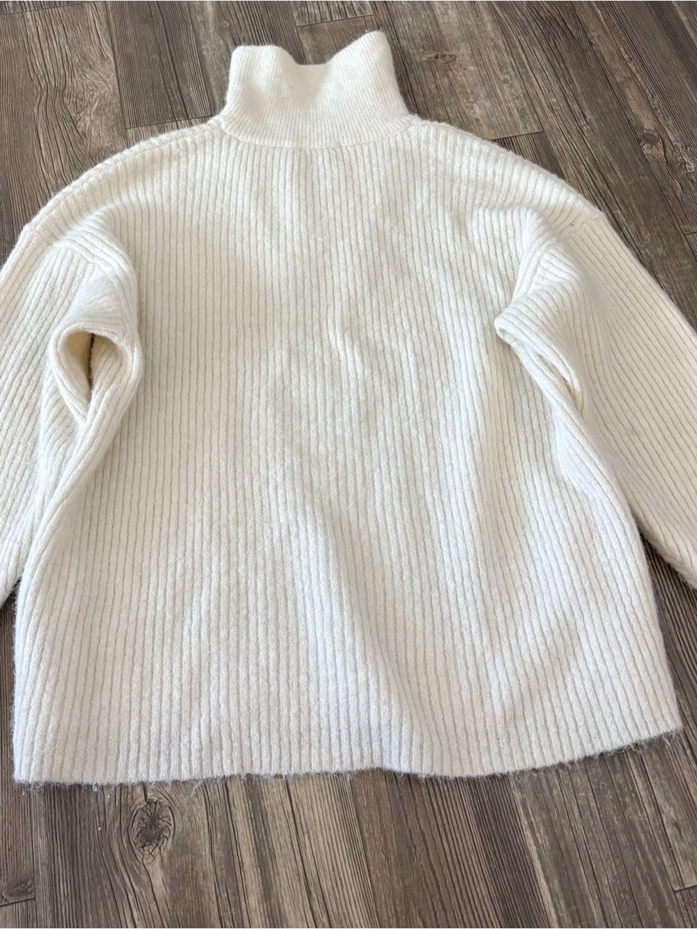Cream Half-Zip Ribbed Sweater - Picture 5 of 5